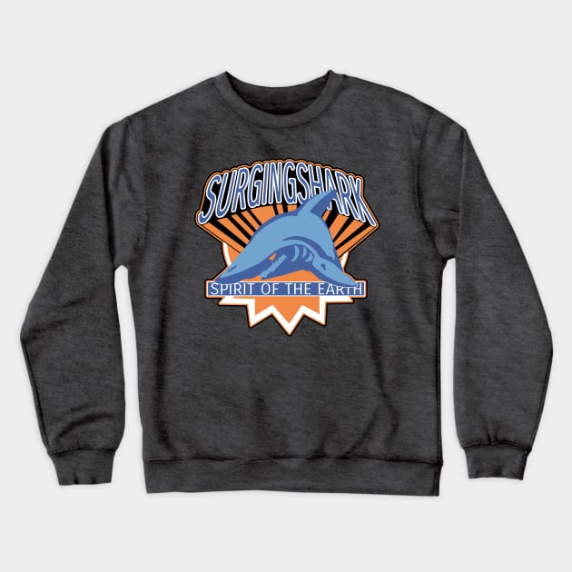 Surging Shark Spirit Crewneck Sweatshirt by Javier Casillas